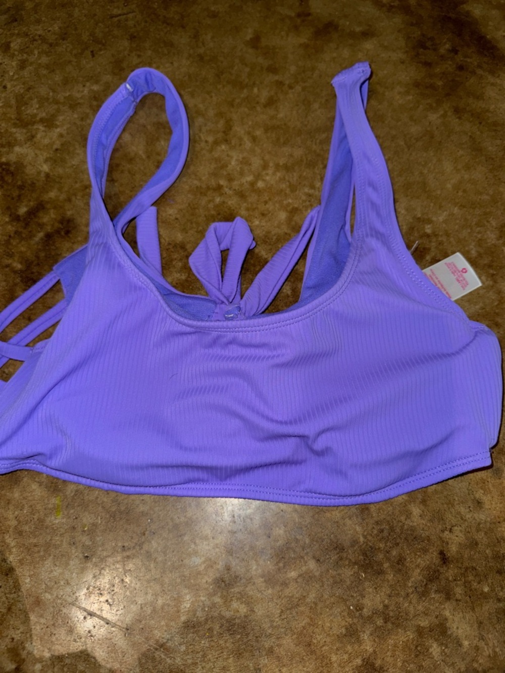 No Boundaries Lavender Ribbed Bikini Top
